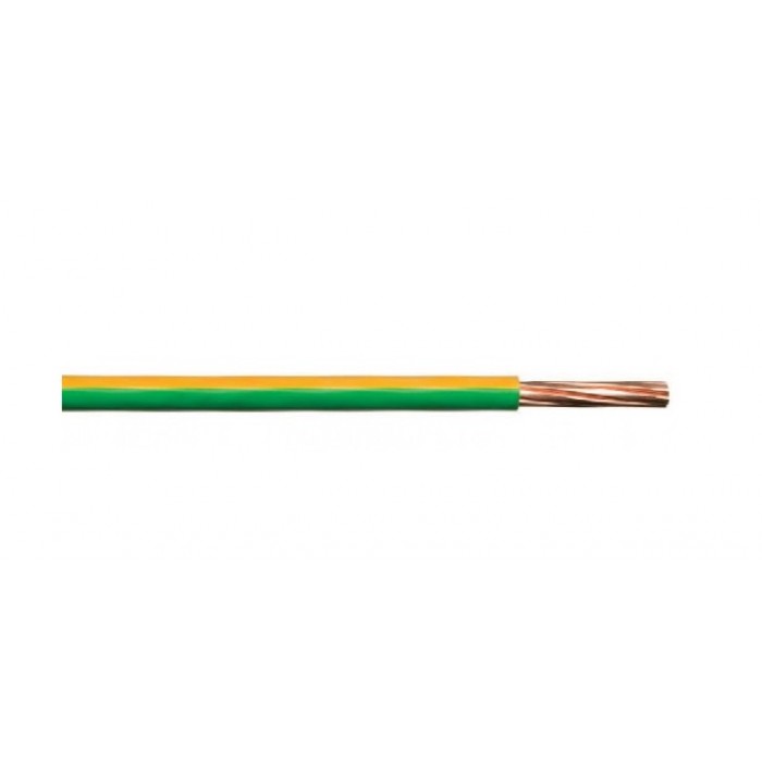 Conductor cupru flexibil cu izolatie pvc verde-galben, MYF (H07V-K) 1x10mmp
