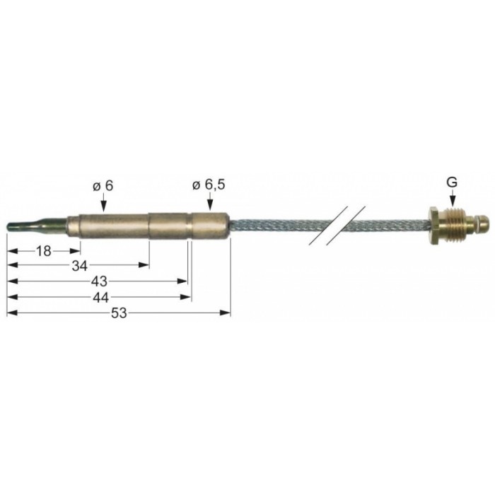 Termocupla flexibila M9x1 900mm ø6.0(6.5)mm #102406 Termocupla flexibila M9x1 900mm ø6.0(6.5)mm #102406