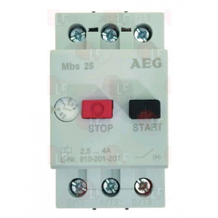 Protector motor cu intrerupator AEG MBS25-040 2.5-4A (AC3/400V) 1,5KW #3397405