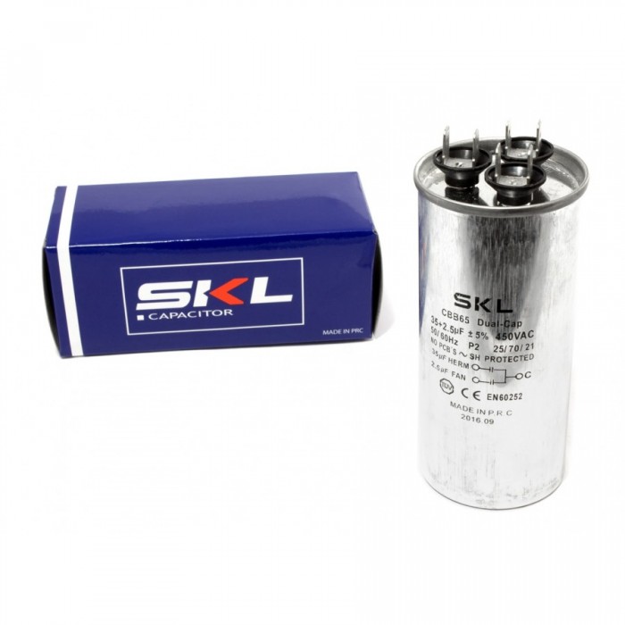 Condensator aer conditionat 35 + 2.5μF 450VAC Ø50x110mm SKL #CAP401UN