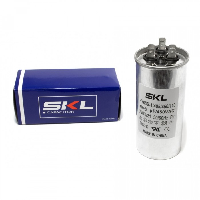 Condensator 40 + 5μF 450V Ø50x110mm SKL #CAP549UN