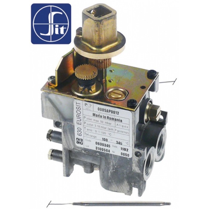 Valva gaz EUROSIT 0.630.345 100-340°C intrare gaz 3/8" iesire gaz 3/8" termocupla M9x1 #106164