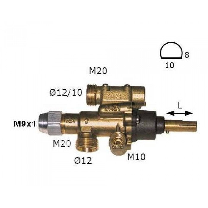 Robinet gaz PEL 22S/O #101086 Robinet gaz PEL 22S/O #101086