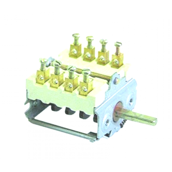 Comutator (selector) cu 4 pozitii (0-1-0-1), 4NO, 16A, ø6mm #300021