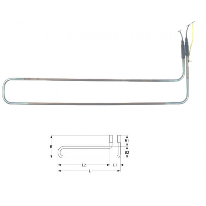 Rezistenta electrica defrost 600W, 230V, L=580mm, lungime cablu=900mm #417596