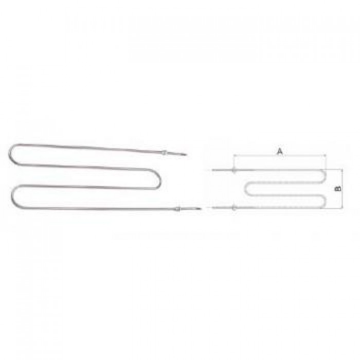 Rezistenta cuptor  1000W  230V  Ø8.5mm  A:590mm  B:231mm    #670.061.021