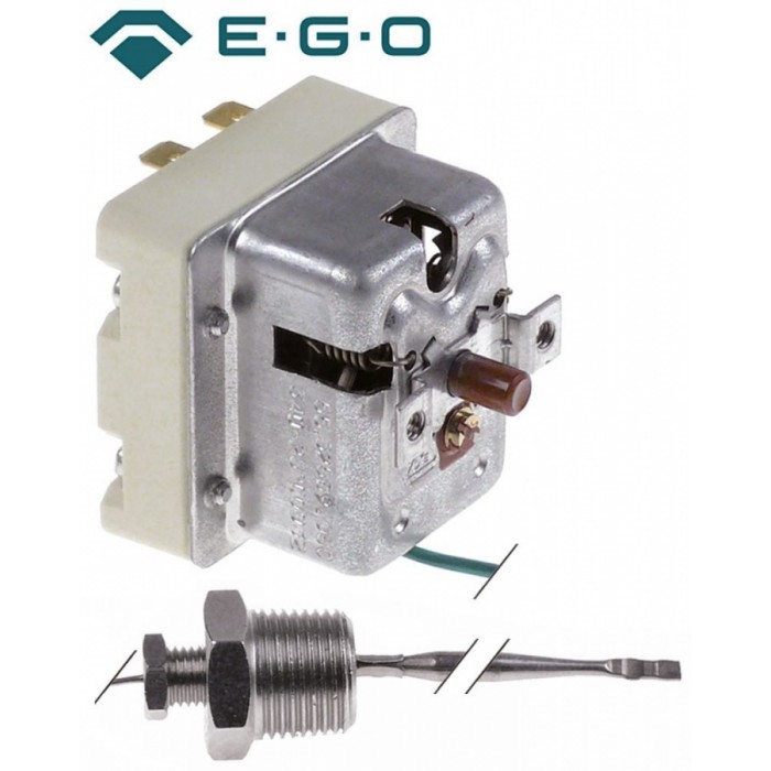 Termostat de siguranta 340*C, 2 poli, 1NC/1CO, 1x20/1x0,5A, bulb ø4mmx120mm, capilar 1300mm #375474