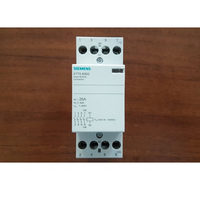 Contactor modular SIEMENS 25A 230VAC 4NO #5TT5 8300