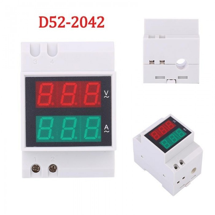 Voltmetru + ampermetru cu display LED #D52-2042